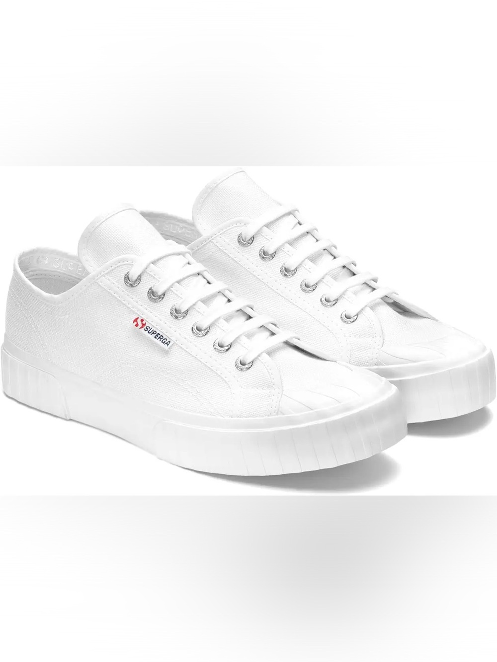 Superga 2630 White Stripe Canvas Sneakers